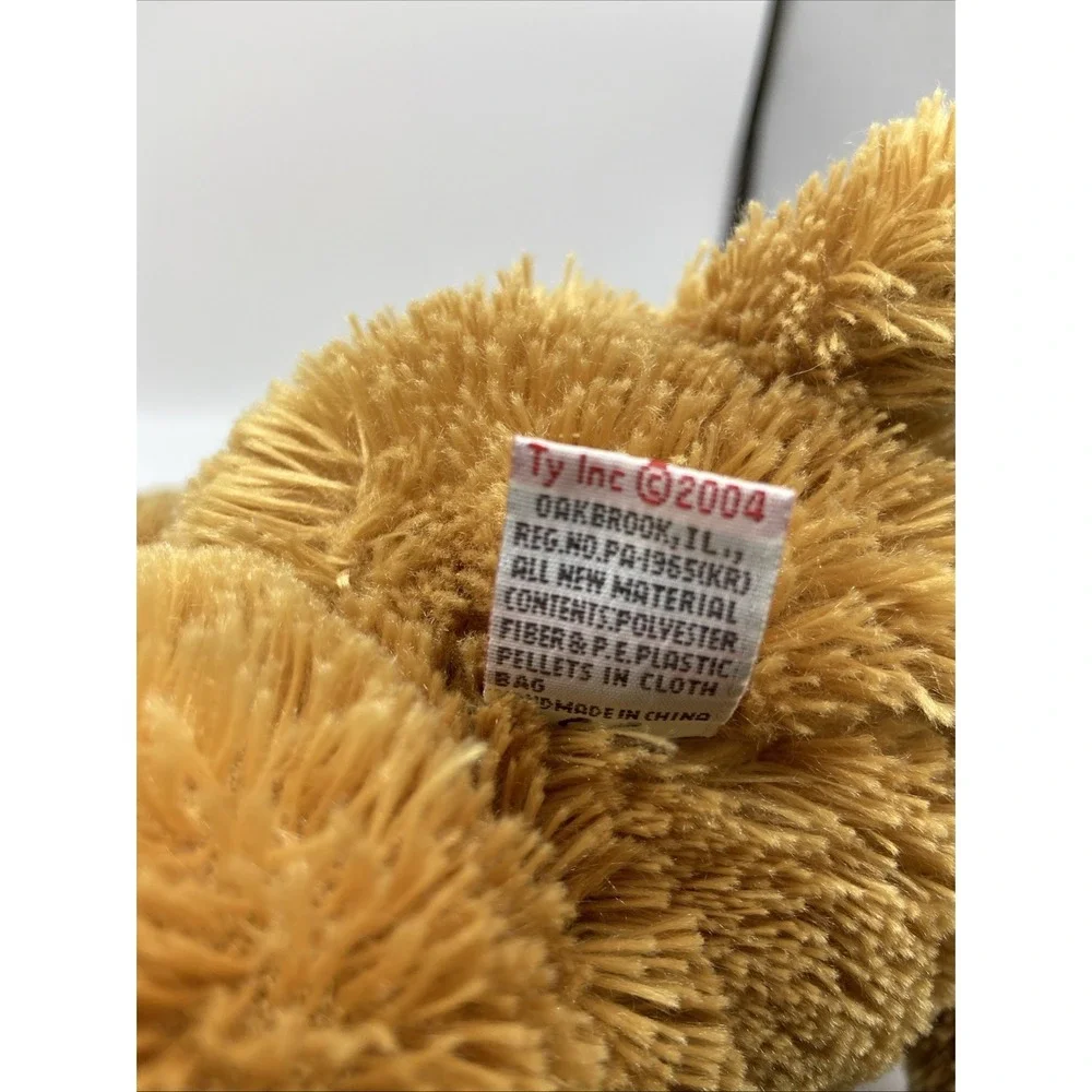 Ty Pluffies Lot 2 Plush Dog Toys Shaggy Tan Puppy and Brown White Bulldog 2004
